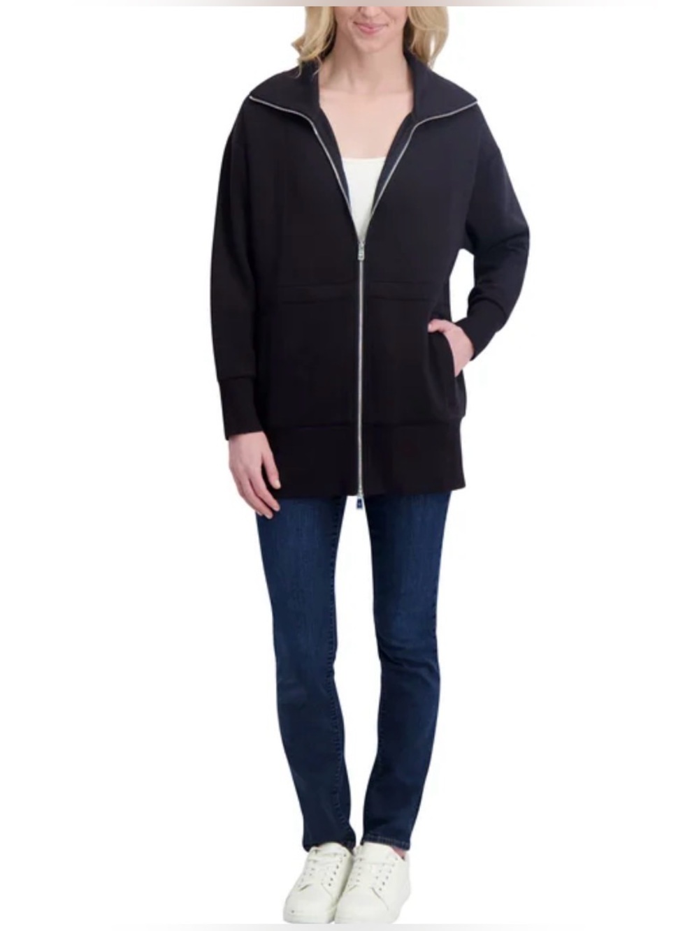 NWT Converse Black Knit Anorak Jacket w/elastic cinch waist & inside pocket XXL